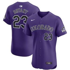 Nike Colorado Rockies Kris Bryant #23 Elite Player men's Jersey purple large NWT